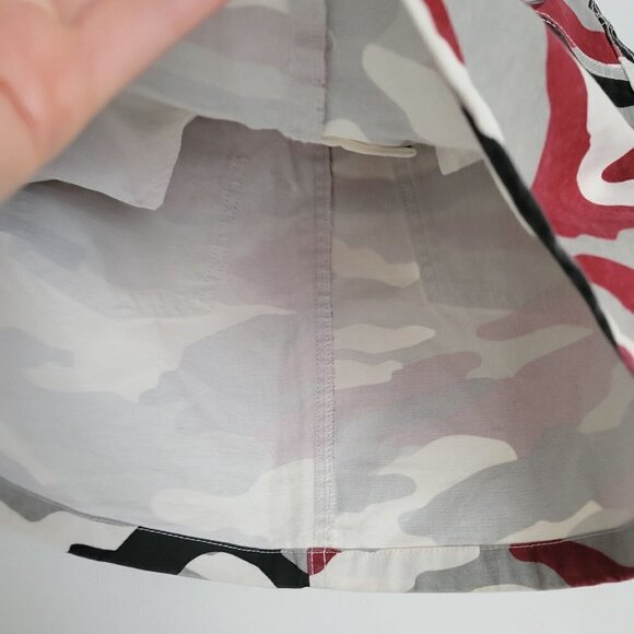 Forever 21 Red Black White Army Camouflage Mini Denim Jean Skirt Size Small - Picture 8 of 15